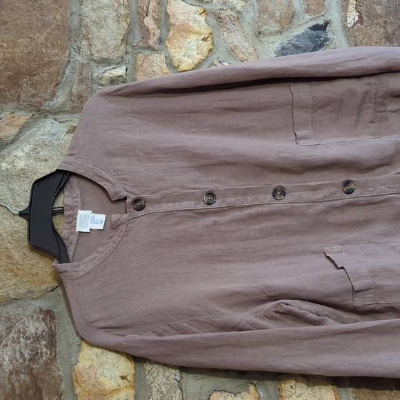 Sigrid Olsen 100% linen button down top - Picture 2 of 10